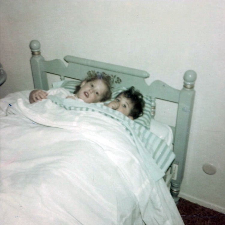 Josh and his sister tucked in