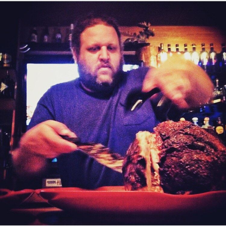 Aaron carving prime rib