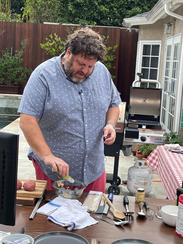 Aaron at the grill