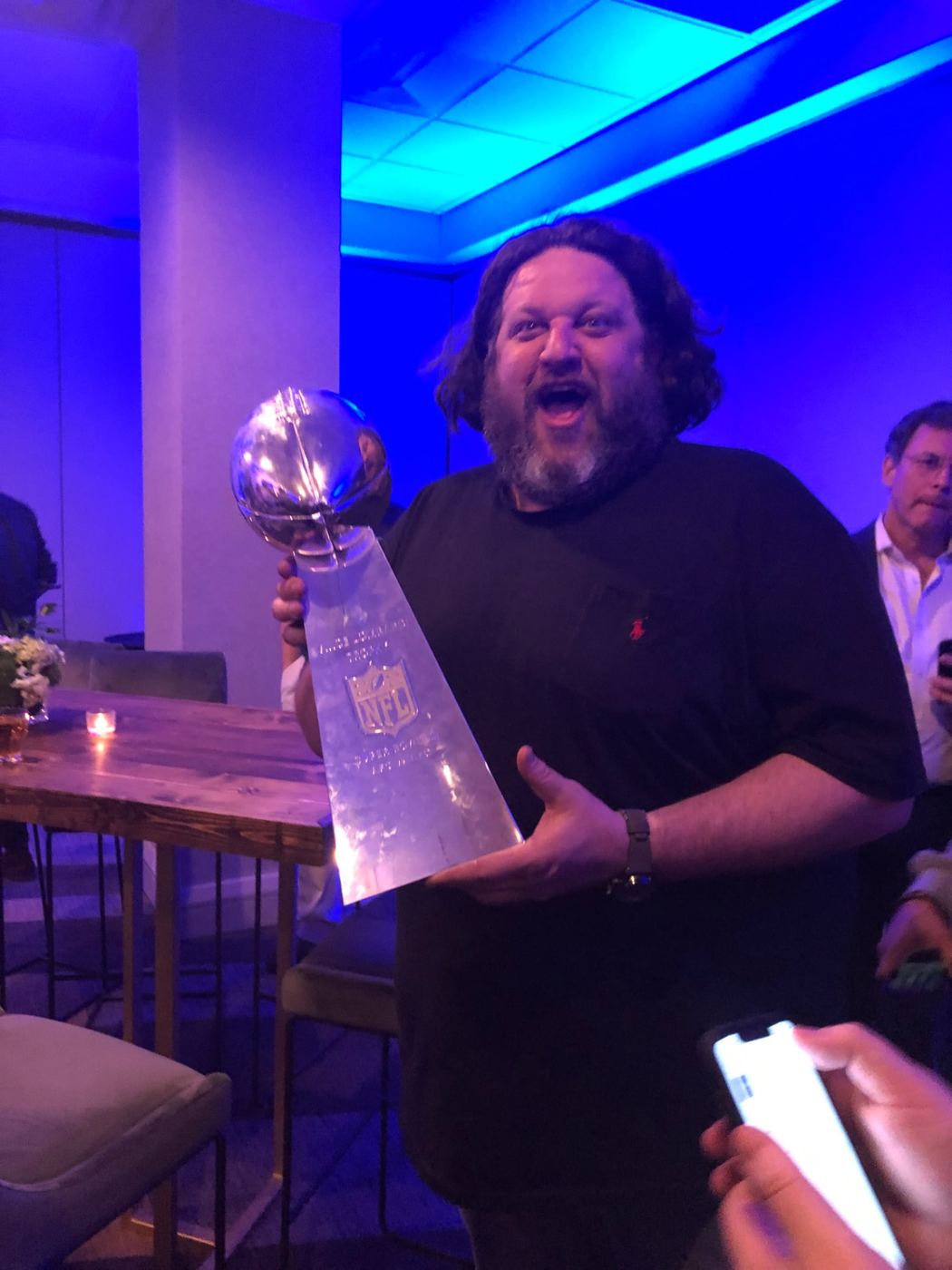 Aaron with the Lombardi Trophy